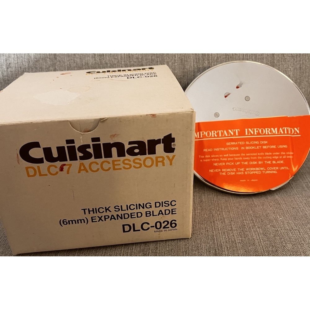 NOS Cuisinart DLC-026 Thick Slicing Disc 6mm Blade DLC-7 Food Processor Japan